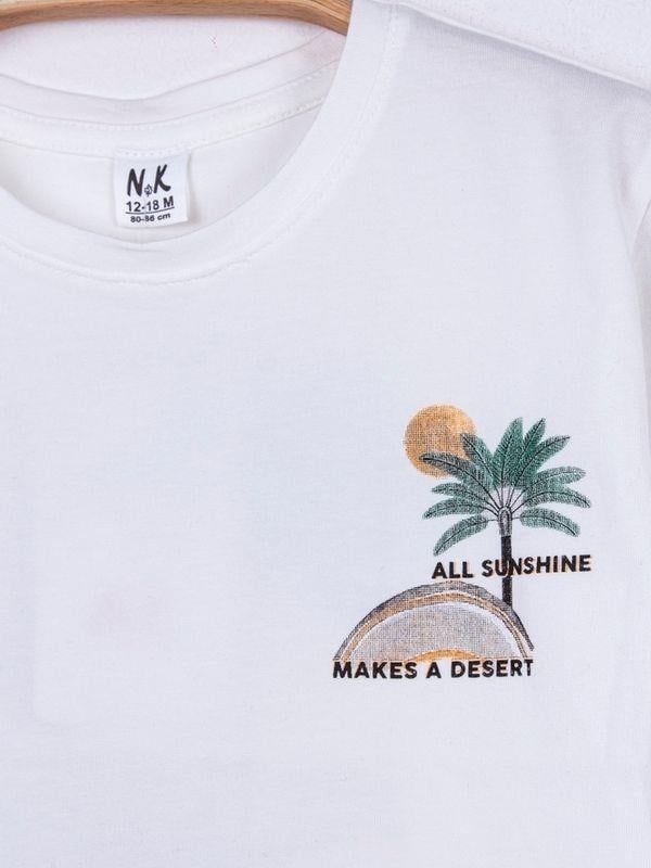 Erkek Bebek Desert Pamuklu Sırtı Baskılı Tshirt