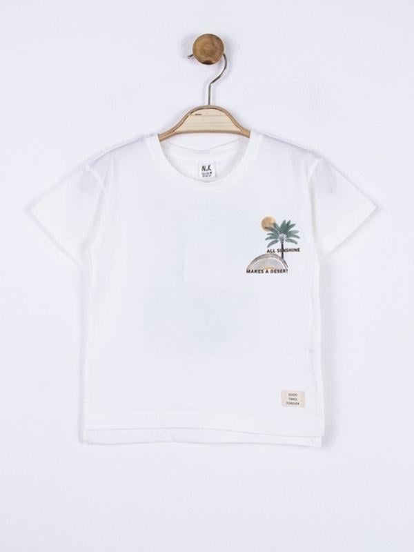 Erkek Bebek Desert Pamuklu Sırtı Baskılı Tshirt