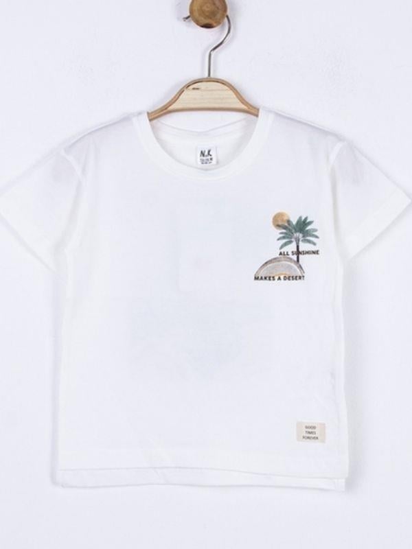 Erkek Bebek Desert Pamuklu Sırtı Baskılı Tshirt