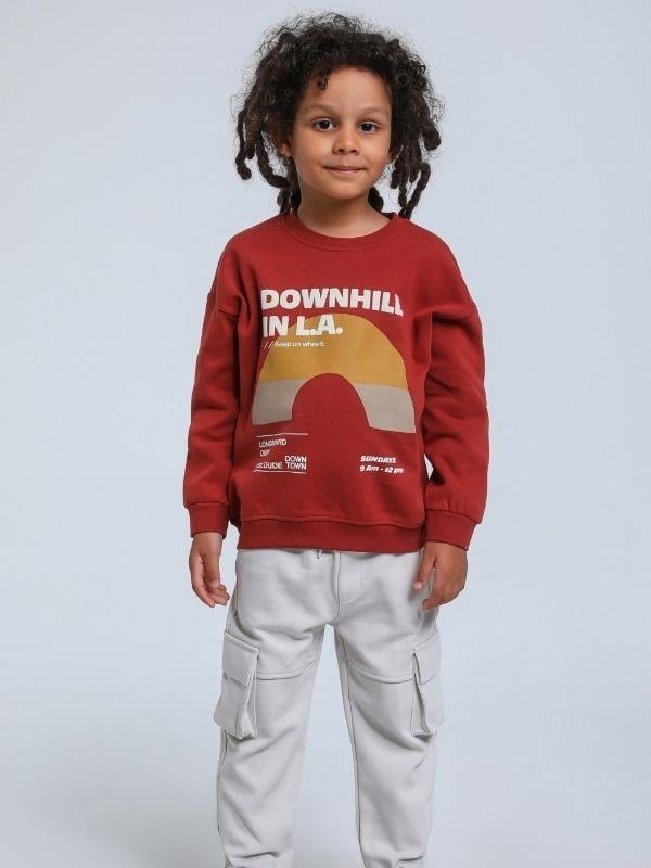 Erkek Bebek Downhill Yazılı Sweatshirt