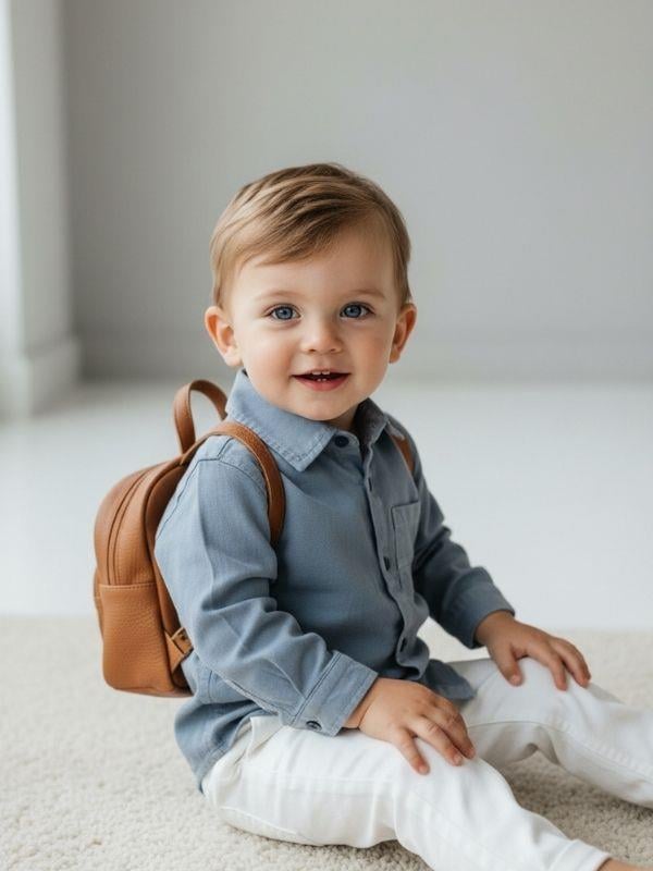 Erkek Bebek Düğmeli Uzun Kollu Gömlek