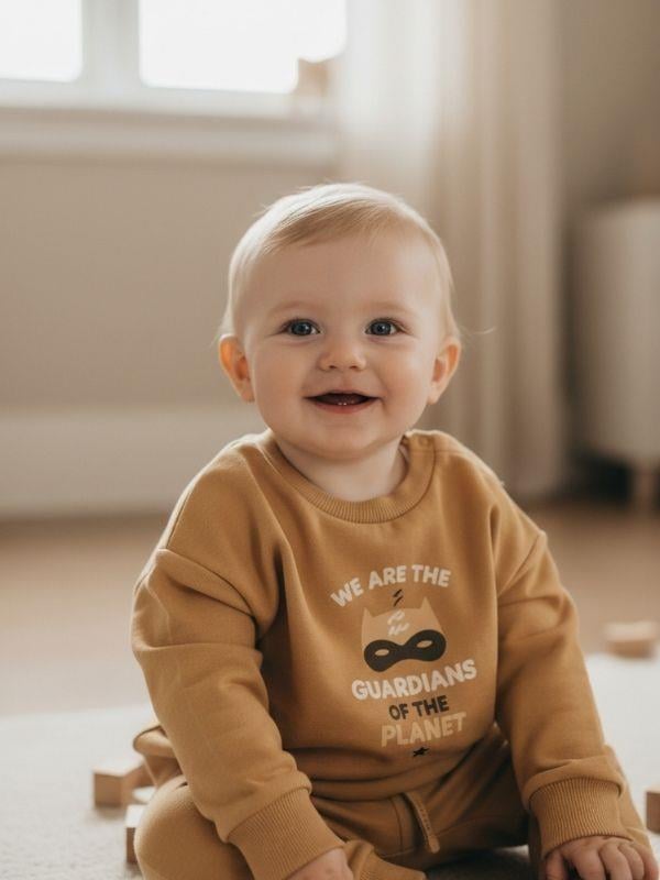 Erkek Bebek Guardians Yazılı Sweatshirt