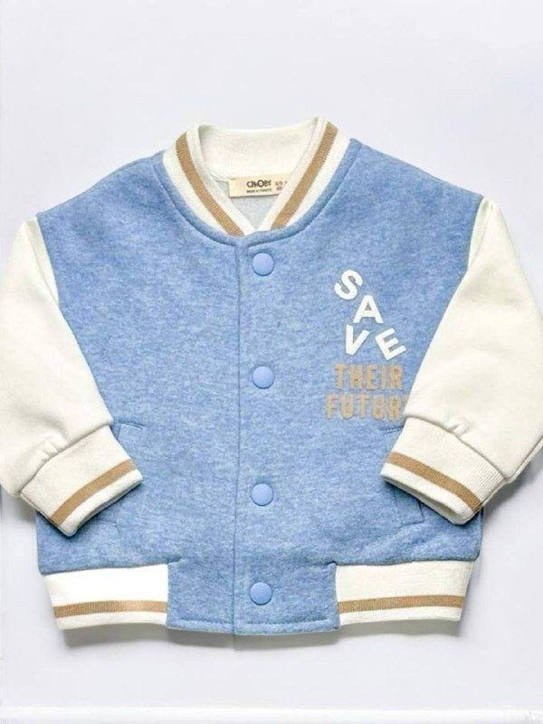 Erkek Bebek İçi Şardonlu Save Yazılı Kolej Hırkası