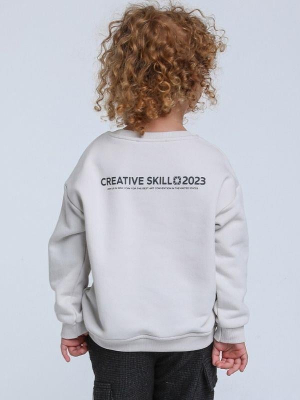 Erkek Bebek İnce Şardonlu Creative Yazılı Sweatshirt