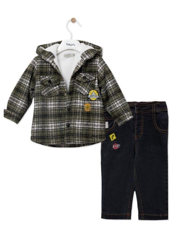 Erkek Bebek Kalın Mont Ve Pantolon Takım