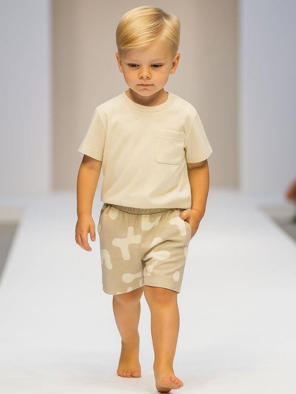 Erkek Bebek Kamuflaj Desenli Cepli Şort