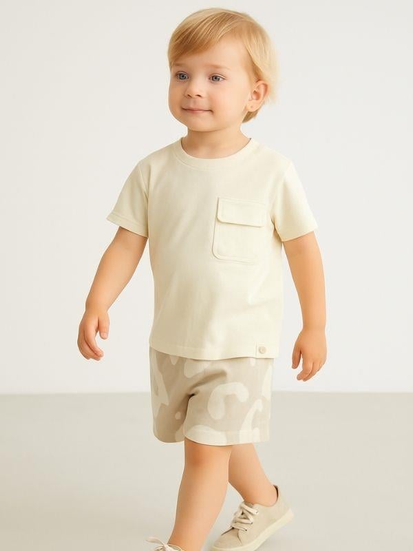 Erkek Bebek Kamuflaj Desenli Cepli Şort