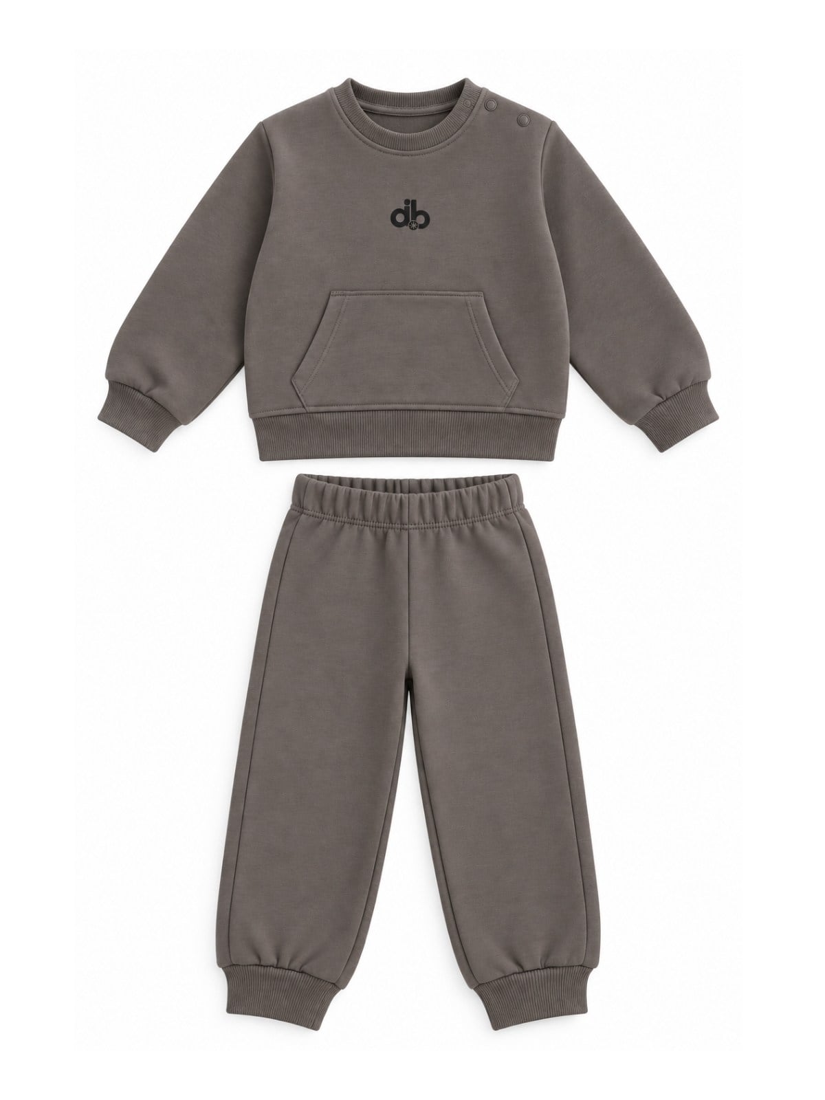 Erkek Bebek Kanguru Cepli Sweatshirt ve Jogger Alt Eşofman Takımı