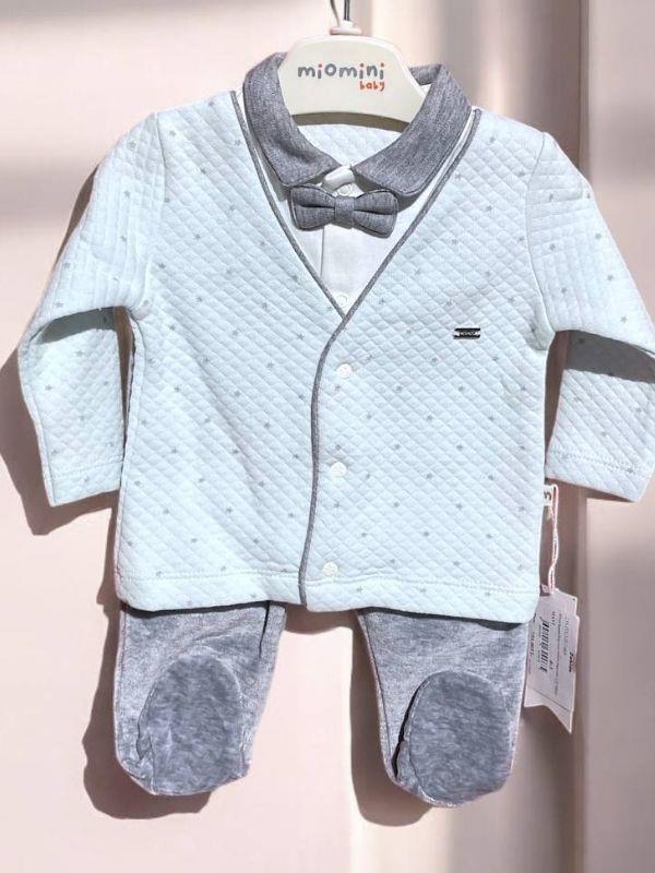 Erkek Bebek Kapitone Patikli Papyonlu 2 li Takım