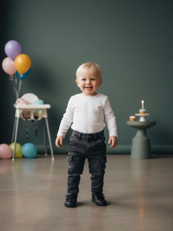 Erkek Bebek Kargo Cep Detaylı Kot Pantolon