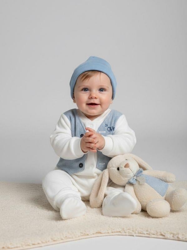 Erkek Bebek Kışlık Yelek Detaylı Şık Tulum