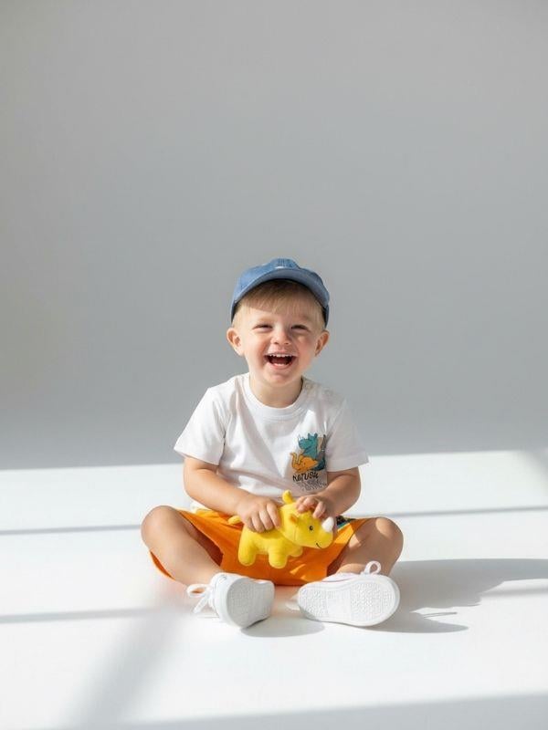 Erkek Bebek Natural Park Sırt Baskılı Şortlu Takım