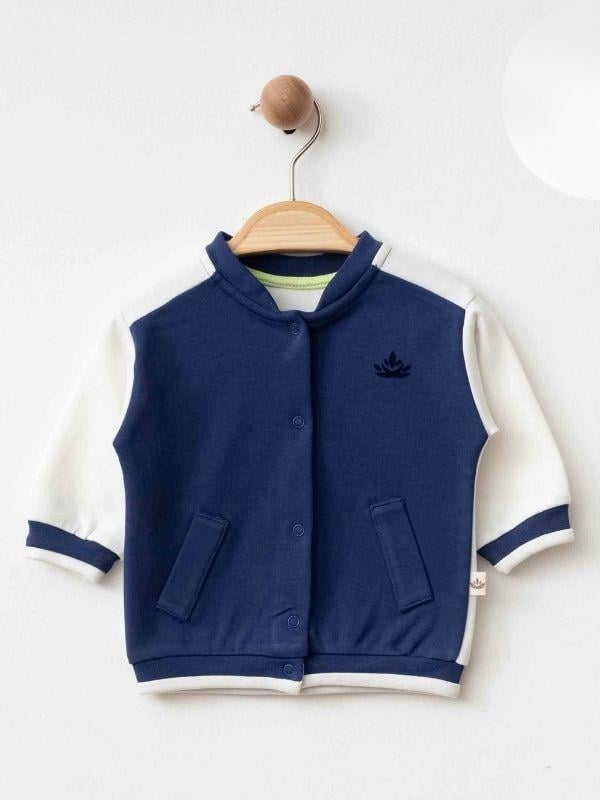Erkek Bebek Organik Pamuklu İnce Mevsimlik Bomber Ceket