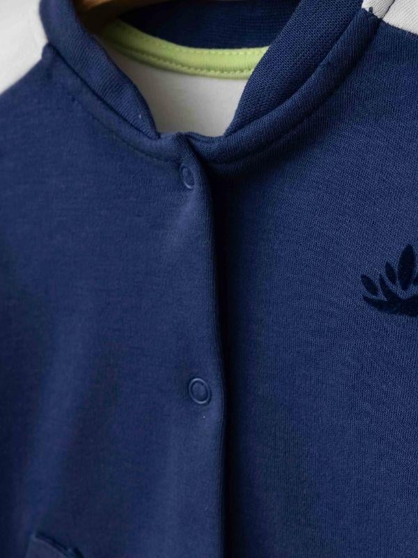 Erkek Bebek Organik Pamuklu İnce Mevsimlik Bomber Ceket