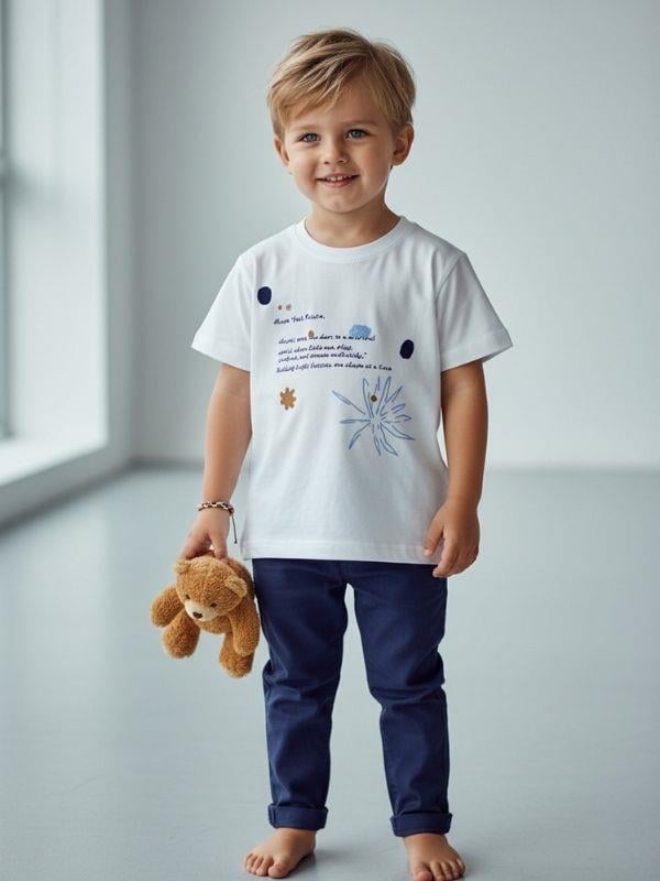 Erkek Bebek Pamuklu Baskılı T-shirt