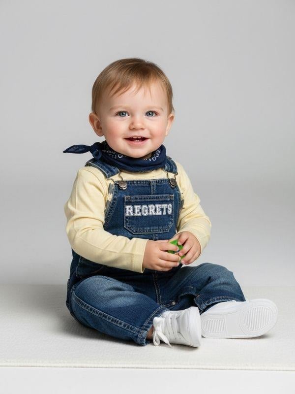 Erkek Bebek Pamuklu Baskılı Yakası Çıtçıtlı İnce Uzun Kollu T-shirt