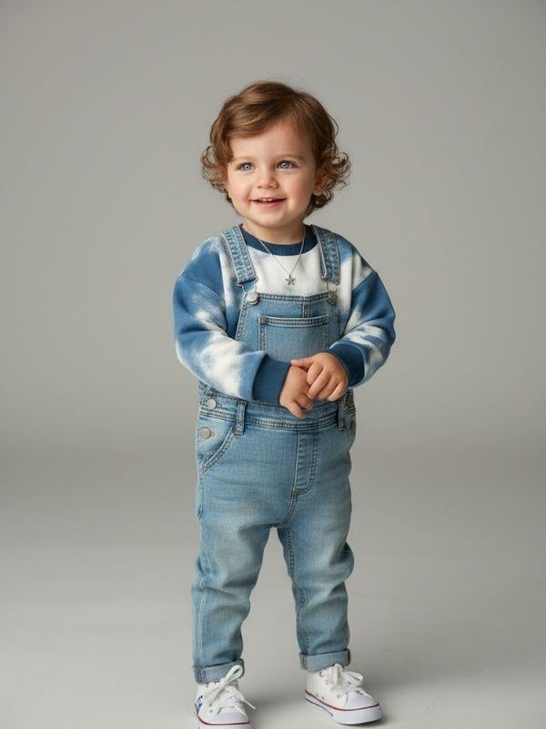 Erkek Bebek Pamuklu Batik Desenli Don't Listen Yazılı Sweatshirt