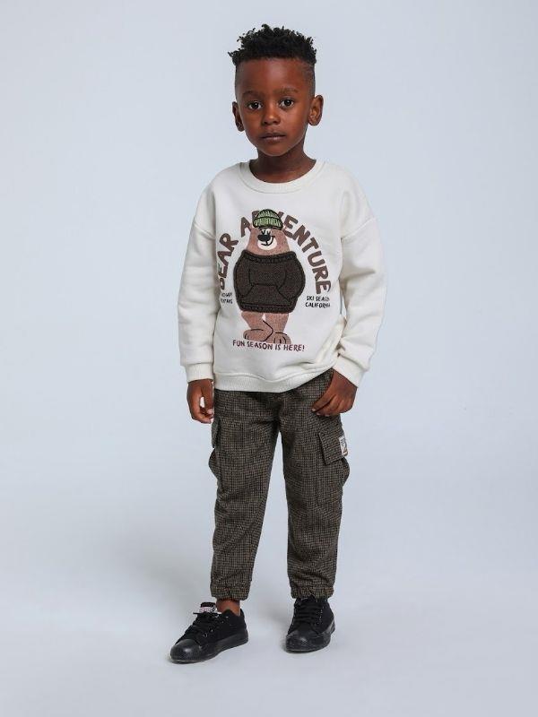 Erkek Bebek Pamuklu Beli Paçası Lastikli Yumuşak Pantolon