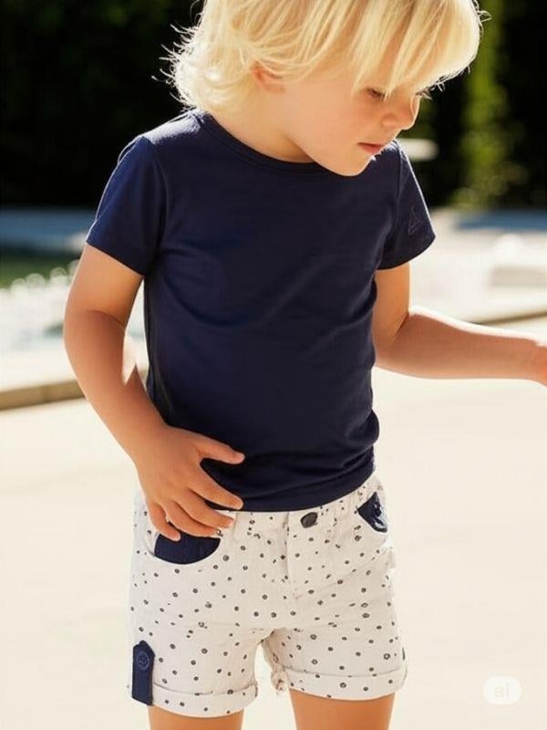 Erkek Bebek Pamuklu Desenli Şort