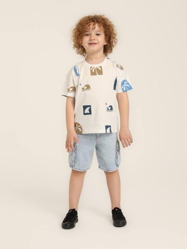 Erkek Bebek Pamuklu Desenli T-shirt