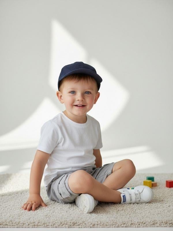 Erkek Bebek Pamuklu Keten Kumaş Kargo Cepli Şort