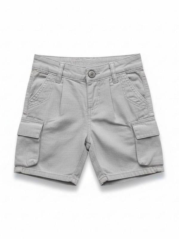 Erkek Bebek Pamuklu Keten Kumaş Kargo Cepli Şort