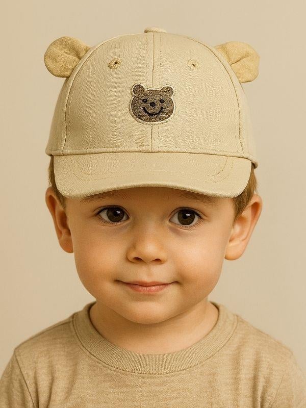 Erkek Bebek Pamuklu Kulak Detaylı 1-3 Yaş Arası Cap Şapka