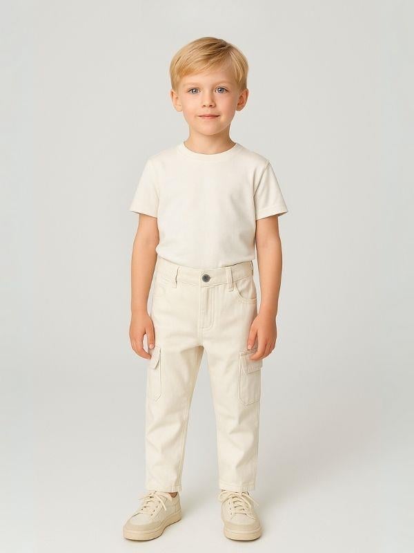 Erkek Bebek Pamuklu Kumaş Kargo Cepli Pantolon
