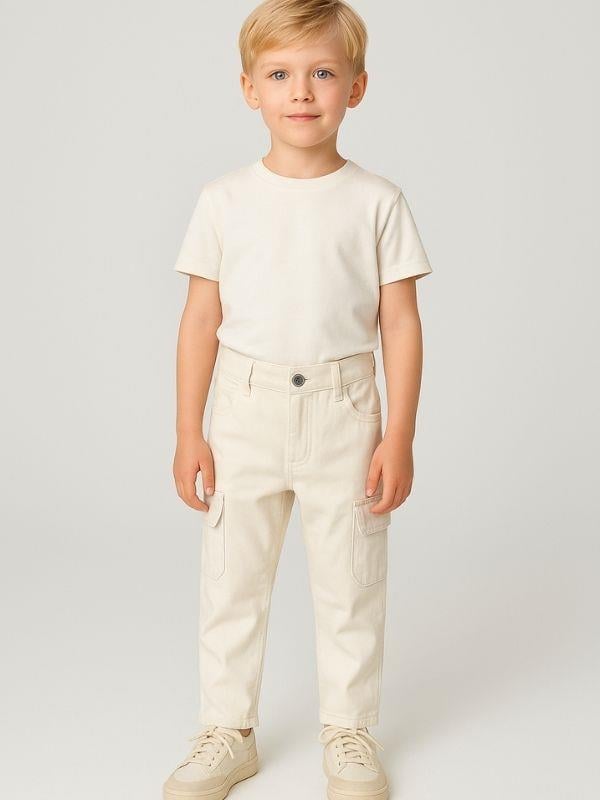 Erkek Bebek Pamuklu Kumaş Kargo Cepli Pantolon