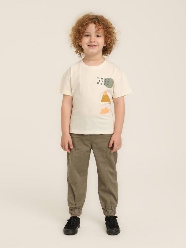 Erkek Bebek Pamuklu Sıfır Yaka Sırt Baskılı T-shirt