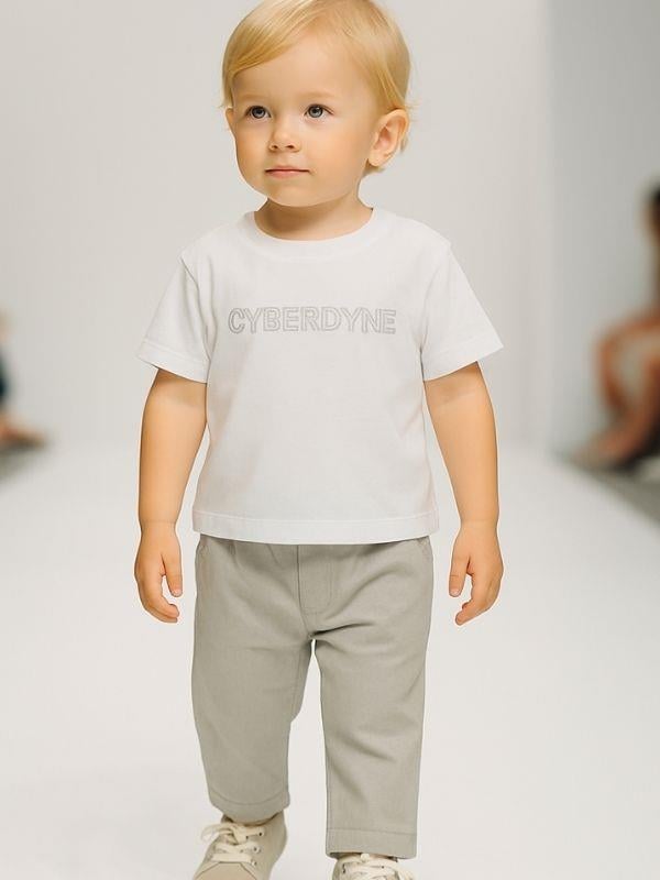 Erkek Bebek Pamuklu T-shirt Lastikli Pantolonlu Takım