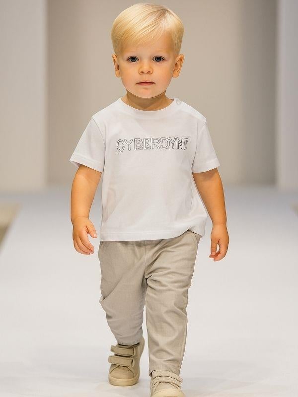 Erkek Bebek Pamuklu T-shirt Lastikli Pantolonlu Takım