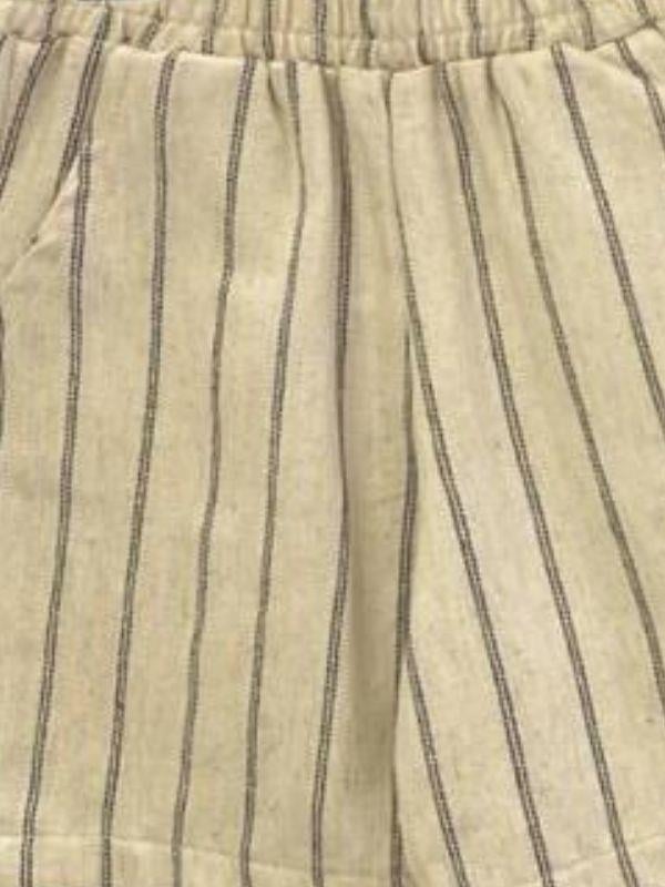 Erkek Bebek Pamuklu Tshirt Çizgili Şortlu Takım