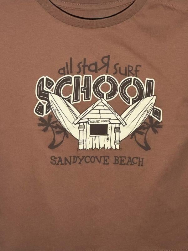 Erkek Bebek School Yazılı Pamuklu T-shirt
