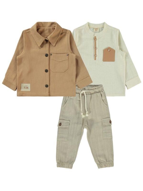 Erkek Bebek Üçlü Ceket Pantolon Takım