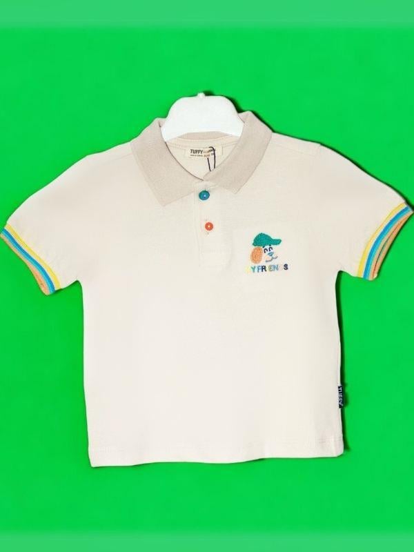 Erkek Bebek Yakalı Renkli Düğmeli T-shirt