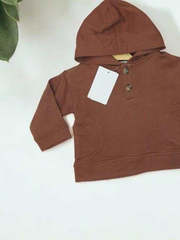Erkek Bebek Yan Cep Detaylı Kapüşonlu Sweatshirt