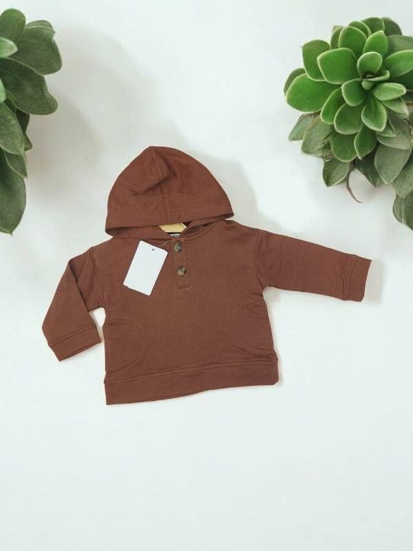 Erkek Bebek Yan Cep Detaylı Kapüşonlu Sweatshirt