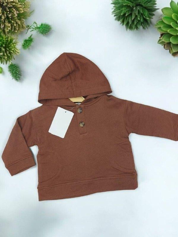 Erkek Bebek Yan Cep Detaylı Kapüşonlu Sweatshirt