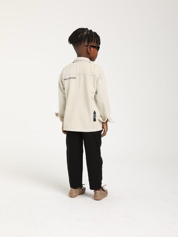 Erkek Bebek Yumuşak Dokulu Tek Cepli Ceket