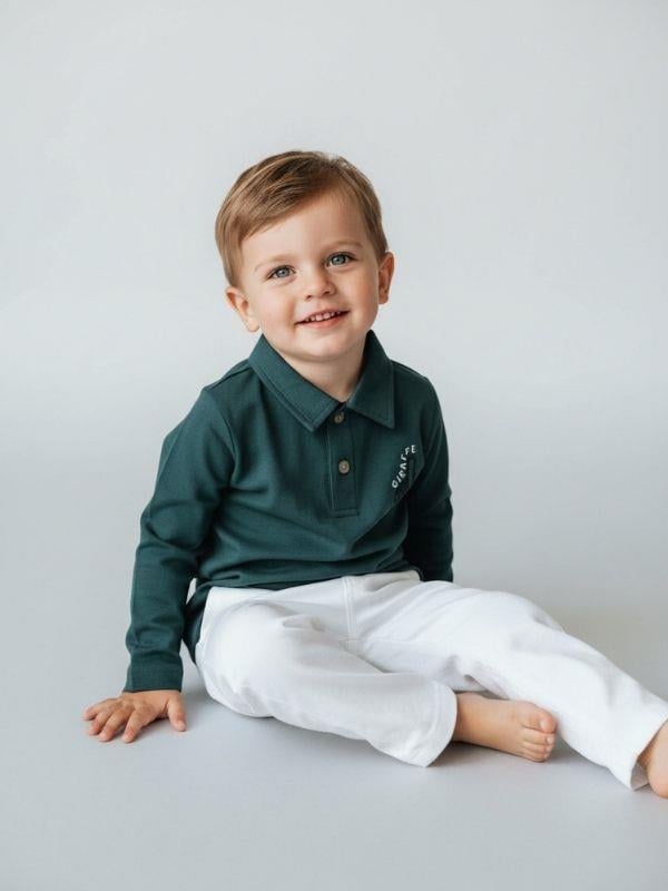 Erkek Bebek Zürafa Baskılı Uzun Kollu T-shirt