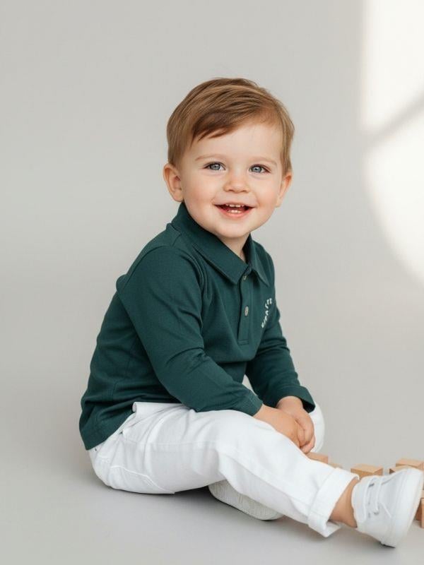 Erkek Bebek Zürafa Baskılı Uzun Kollu T-shirt