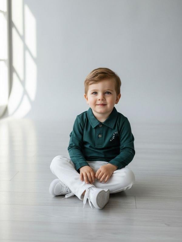 Erkek Bebek Zürafa Baskılı Uzun Kollu T-shirt