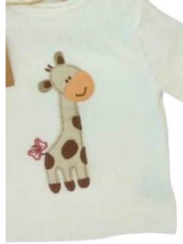 Erkek Bebek Zürafa Nakışlı Yandan Kapamalı Kazak
