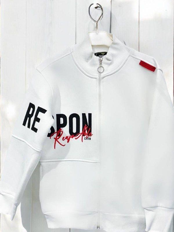 Erkek Çocuk 3 İplik Şardonlu Kapüşonlu Hırka