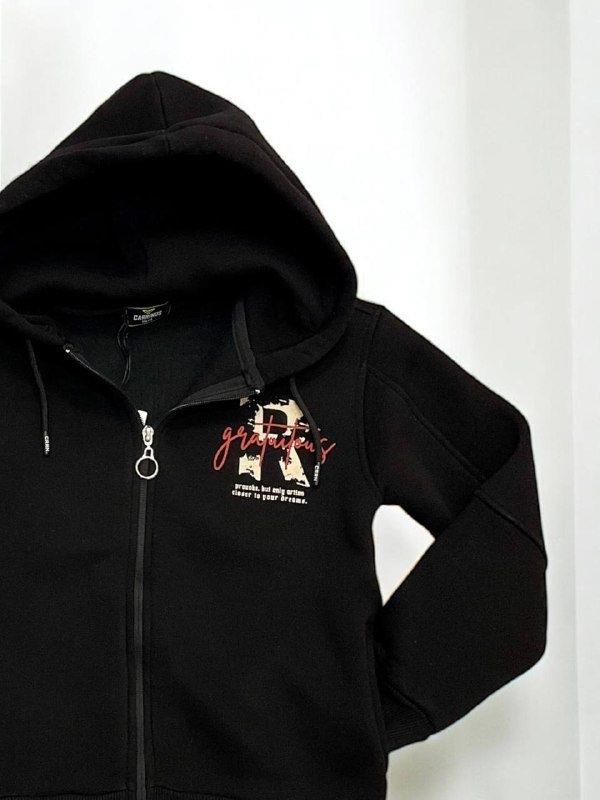 Erkek Çocuk 3 İplik Şardonlu Kapüşonlu Hırka