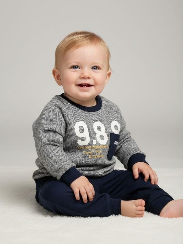 Erkek Çocuk 998 Yazılı Pamuklu Eşofman Takım