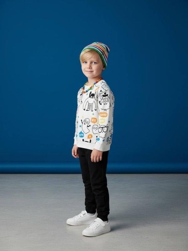 Erkek Çocuk Baskılı İnce Şardonlu Tasarım Eşofman Takımı