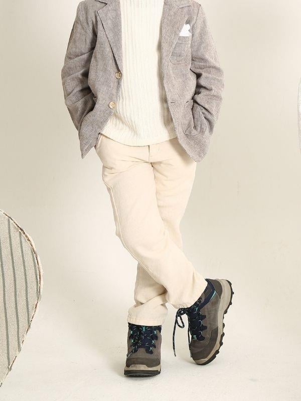 Erkek Çocuk Beli Kemerli Keten Pantolon