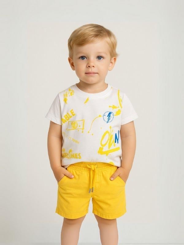 Erkek Çocuk Beli Lastikli Cepli Şort